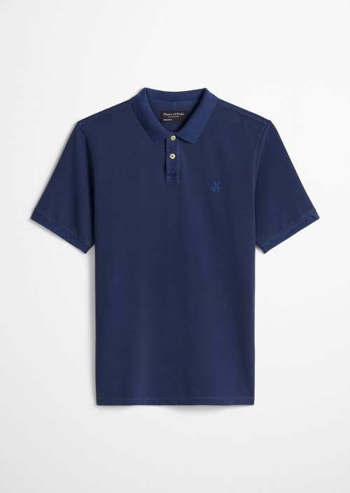 Polo shirt piqué regular garment-dyed — Iris Ink