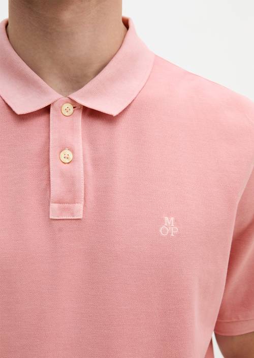 Polo shirt piqué regular garment-dyed Rose Mauve in detail view