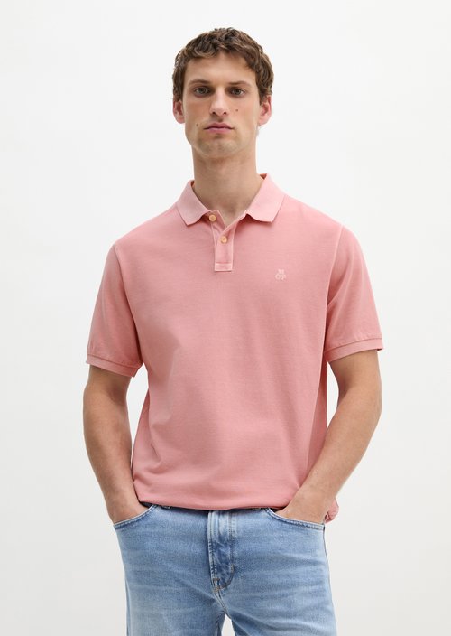 Polo shirt piqué regular garment-dyed — Rose Mauve