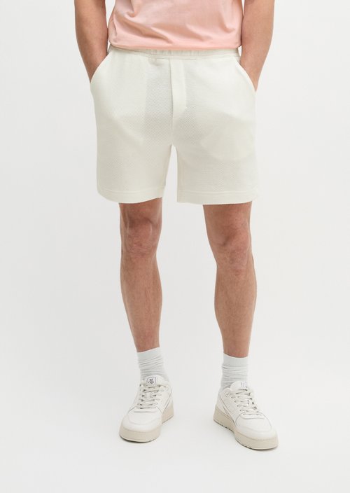 Regular-Fit Jersey Shorts — Silky White