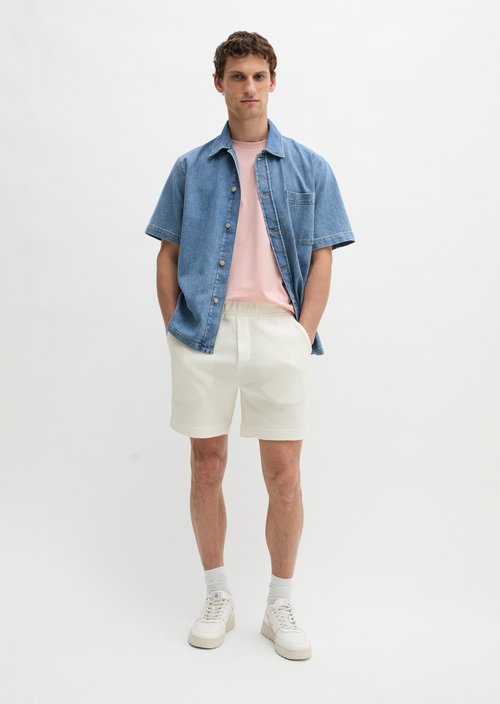 Regular-Fit Jersey Shorts — Silky White