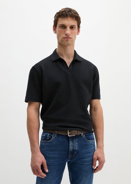 Regular-fit polo shirt — Black