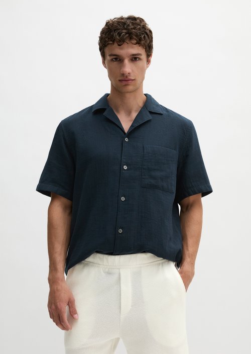 Regular short-sleeved shirt — Dark Navy