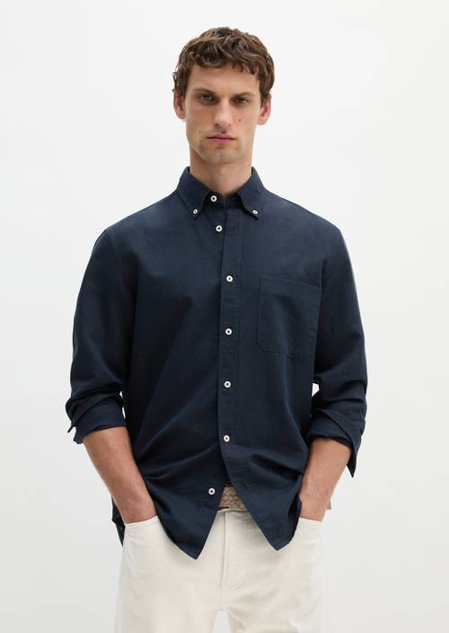 Regular shirt Dark Navy in front view