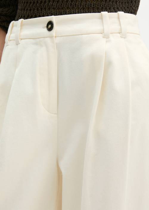 Pantalon à plis larges White Cotton en vue détaillée