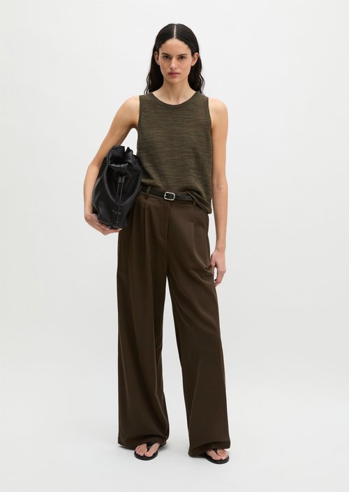 Wide pleated trousers — Mossy Earth