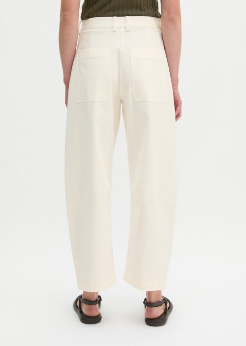 Barrel Pants — White Cotton