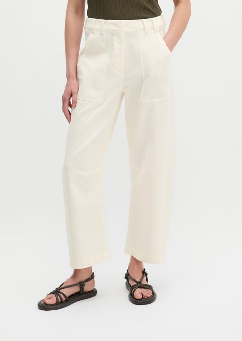Barrel Pants — White Cotton