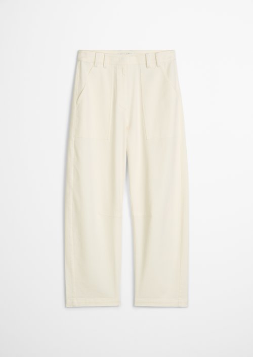 Barrel Pants — White Cotton
