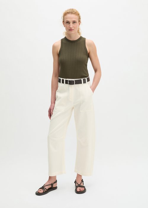 Barrel Pants — White Cotton