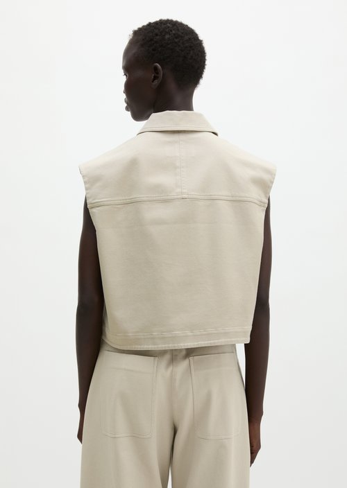 Vest boxy — Linen Beige