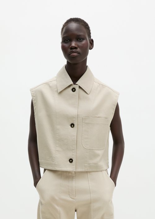 Vest boxy — Linen Beige