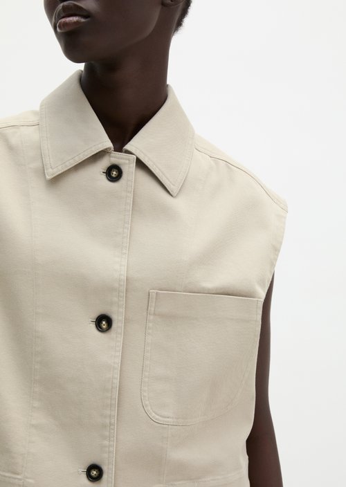Vest boxy — Linen Beige