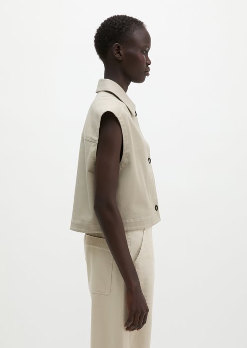 Vest boxy — Linen Beige