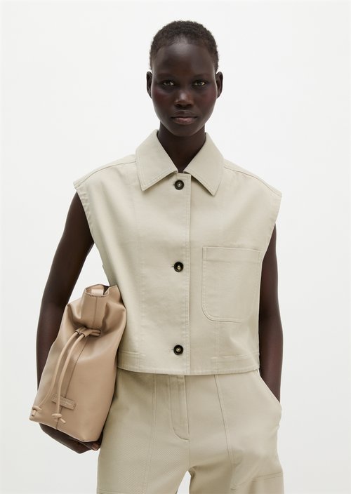 Vest boxy — Linen Beige
