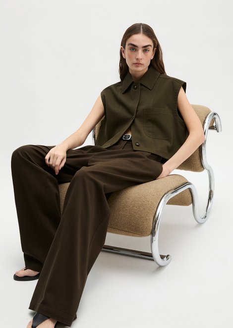 Marc O'polo Vrouw Mossy Earth Gilet Boxy