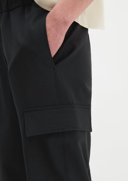 Pull-on cargo pants regular — Black