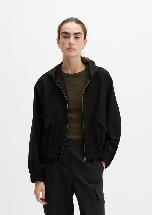 Regular hooded blouson — Black