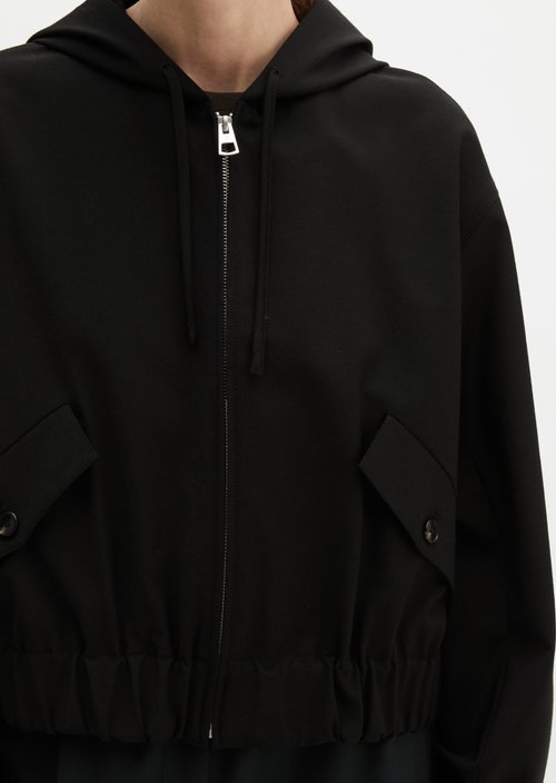 Regular hooded blouson — Black