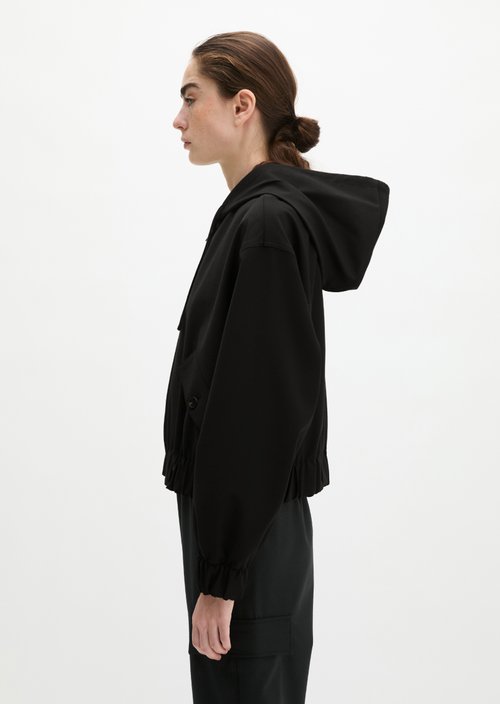 Regular hooded blouson — Black