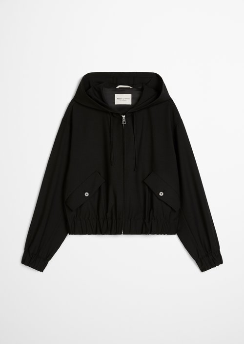 Regular hooded blouson — Black
