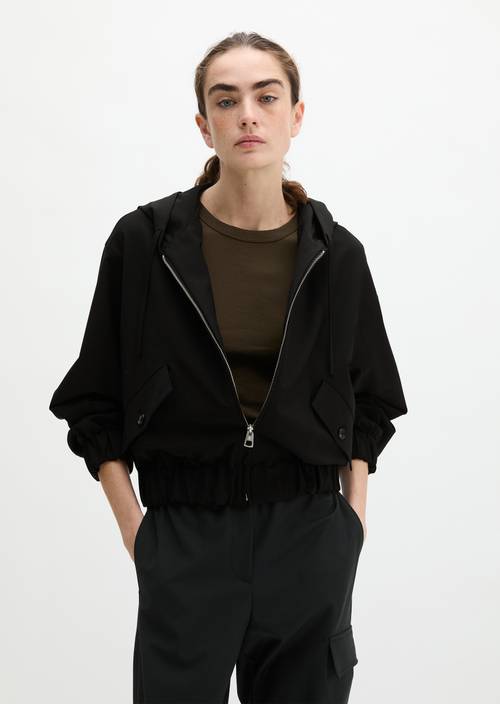 Kapuzen-Blouson regular Black in Frontalansicht