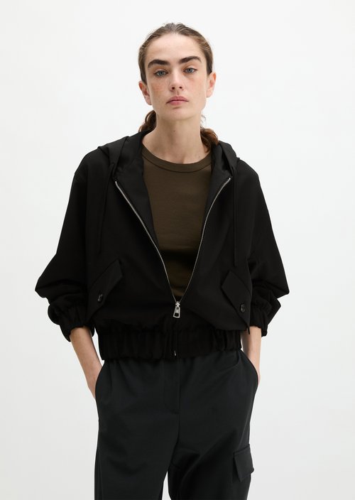 Regular hooded blouson — Black