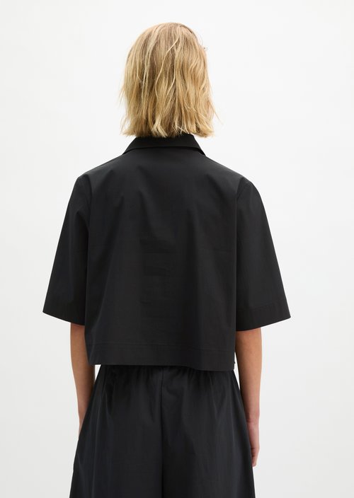 Crop blouse relaxed — Black