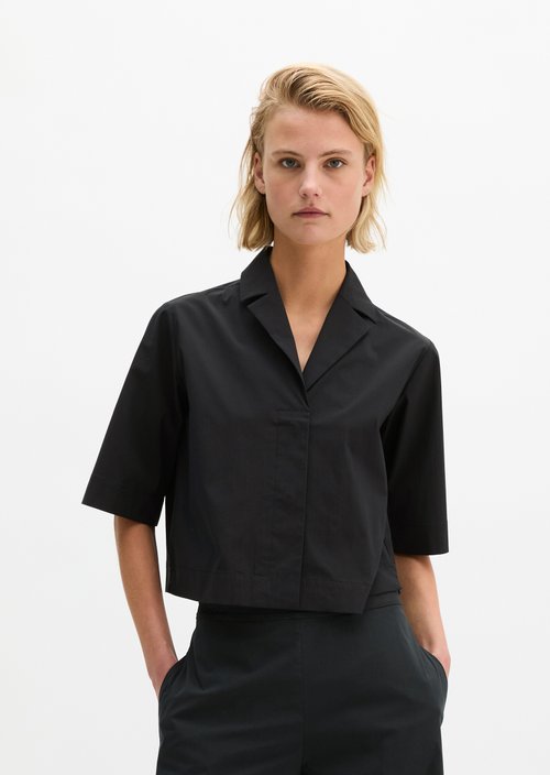 Crop blouse relaxed — Black