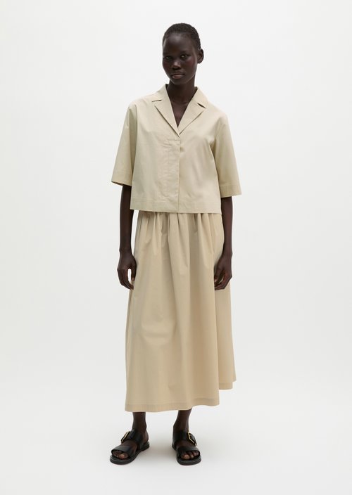 Crop blouse relaxed — Linen Beige