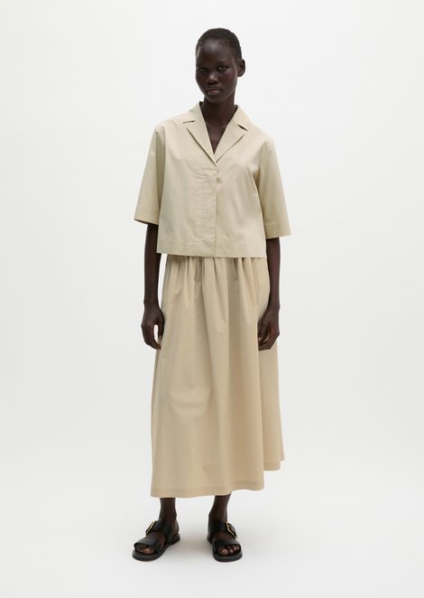 Marc O'Polo Crop-Bluse relaxed, Damen, beige, Gr. 32, 60% Baumwolle, 38% Polyester, 2% Elasthan