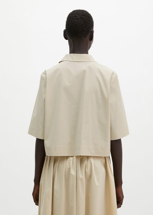 Crop blouse relaxed — Linen Beige
