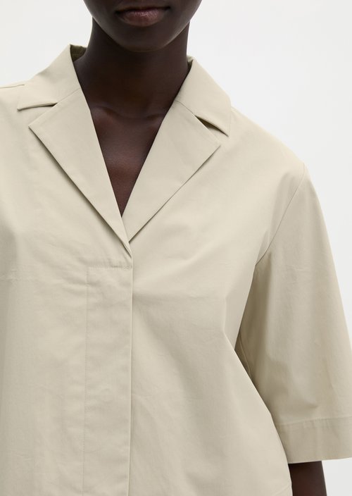 Crop blouse relaxed — Linen Beige