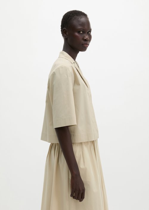 Crop blouse relaxed — Linen Beige