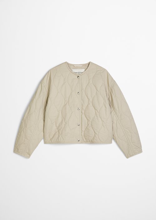 Relaxed cotton quilted jacket — Linen Beige