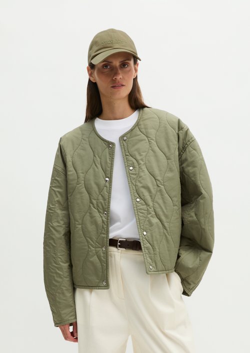 Relaxed cotton quilted jacket — Pure Sage