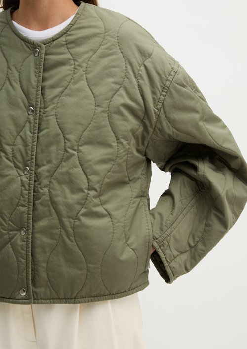 Relaxed cotton quilted jacket — Pure Sage
