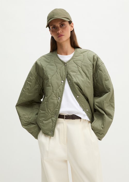 Relaxed cotton quilted jacket — Pure Sage