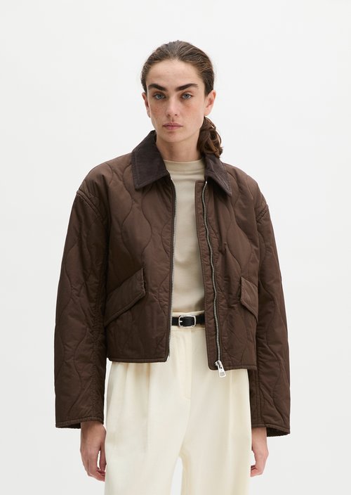Barn-style regular cotton quilted jacket — Mossy Earth