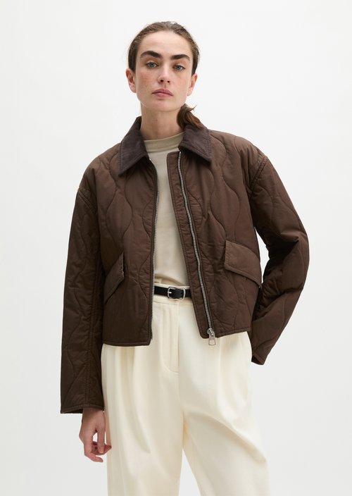 Barn-style regular cotton quilted jacket — Mossy Earth