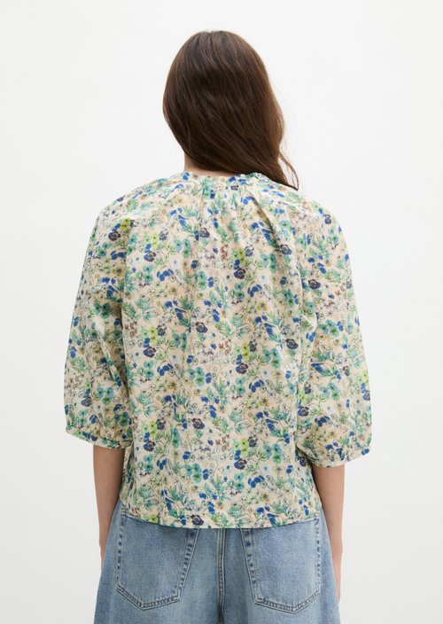 Relaxed print blouse — Light Beige