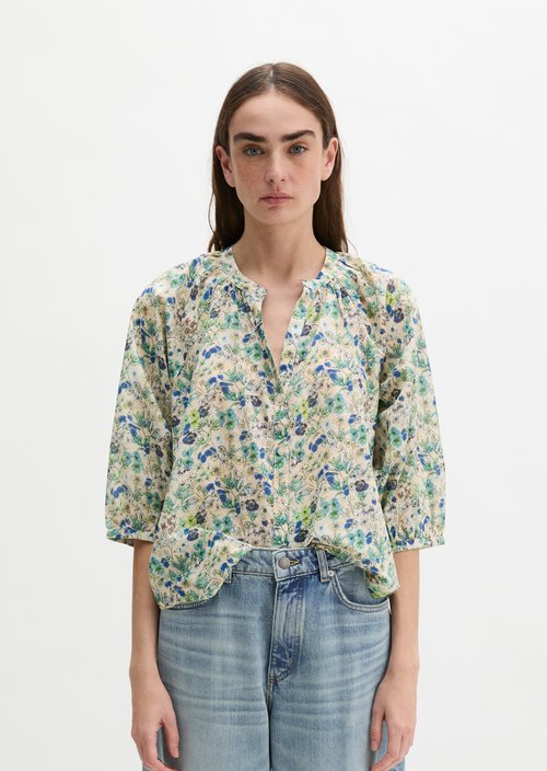 Relaxed print blouse — Light Beige
