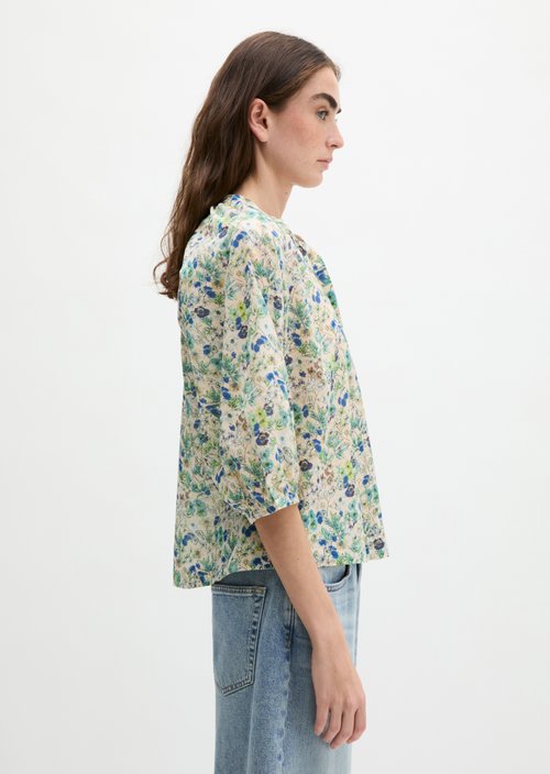 Relaxed print blouse — Light Beige