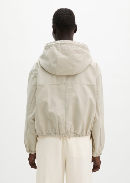 Outdoor jacket with hood relaxed — Linen Beige