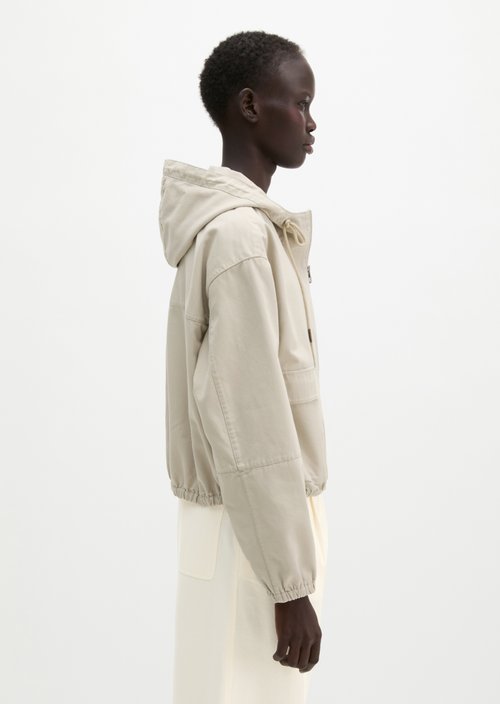 Outdoor jacket with hood relaxed — Linen Beige