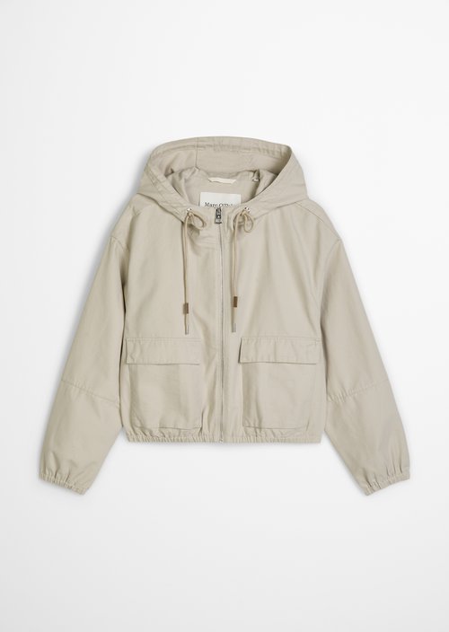 Outdoor jacket with hood relaxed — Linen Beige