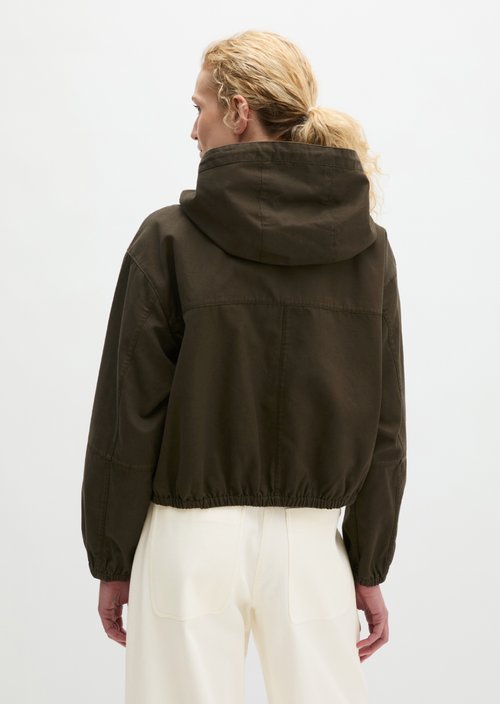 Outdoor jacket with hood relaxed — Mossy Earth