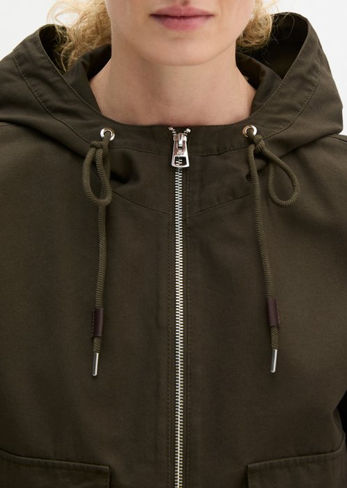 Outdoor jacket with hood relaxed — Mossy Earth