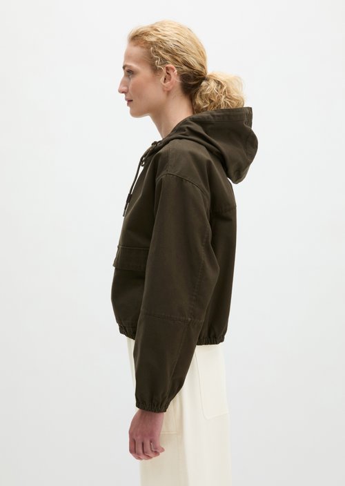 Outdoor jacket with hood relaxed — Mossy Earth