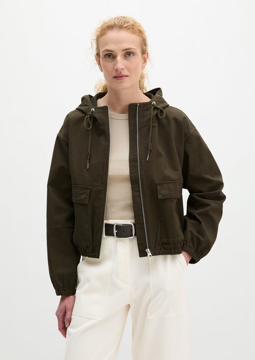 Outdoor jacket with hood relaxed — Mossy Earth